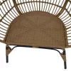 Rattan fotel, természetes/fekete/bézs, KARMEN