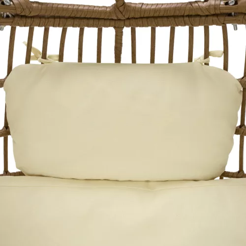 Rattan fotel, természetes/fekete/bézs, KARMEN