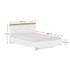 Ágy, 120x200, fehér/wotan tölgy, VILGO