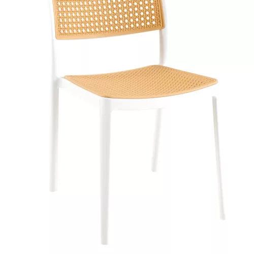 Rakásolható szék, fehér/bézs, RAVID TYP 1
