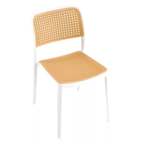 Rakásolható szék, fehér/bézs, RAVID TYP 1