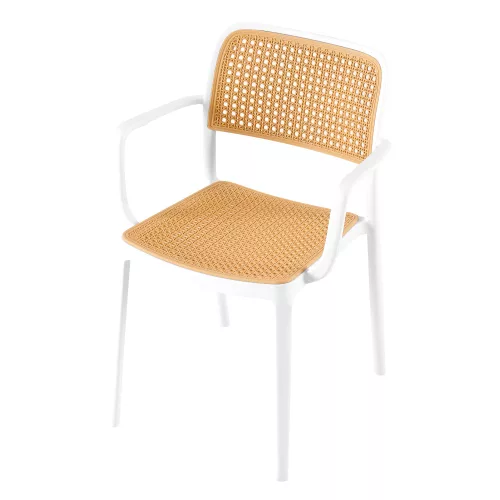 Rakásolható szék, fehér/bézs, RAVID TYP 2