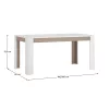 Széthúzható étkezőasztal, fehér extra magasfényű HG/sonoma tölgy sötét trufla, 160-200x90 cm, LYNATET TYP 75
