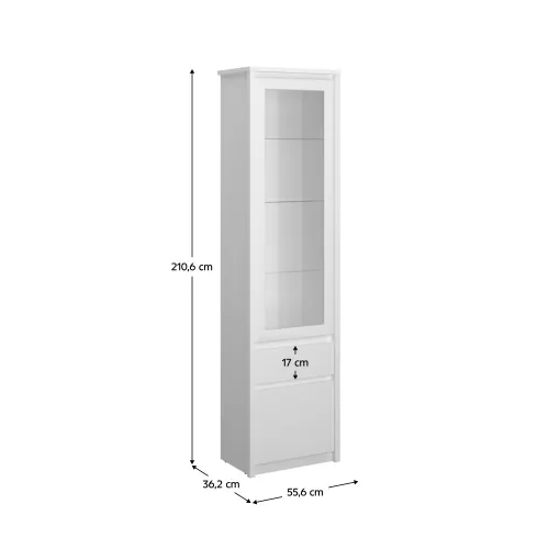 Vitrin 1D1W1S, fehér, ERODIN