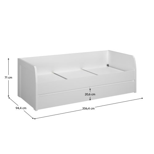 Ágy 2S, 90x200 fehér, ERODIN