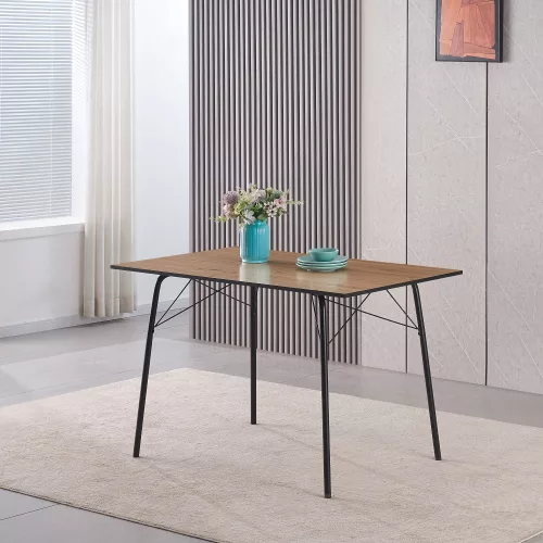 Étkezőasztal, artisan tölgy/fekete, 120x75x75 cm, NALAK TYP 2
