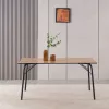 Étkezőasztal, artisan tölgy/fekete, 160x80x75 cm, NALAK TYP 3