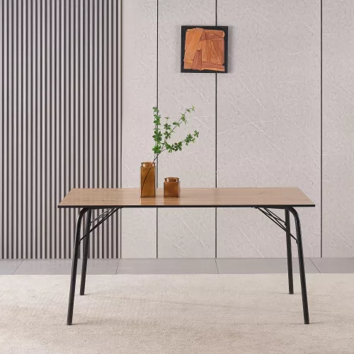 Étkezőasztal, artisan tölgy/fekete, 160x80x75 cm, NALAK TYP 3