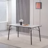 Étkezőasztal, fehér/fekete, 160x80x75 cm, NALAK TYP 3