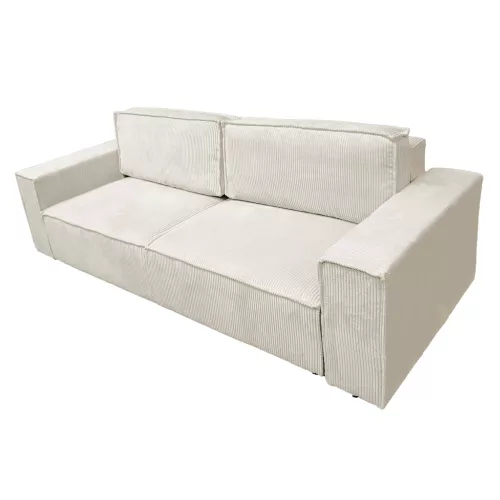 Kihúzható heverő, bézs, HARPERA BIG SOFA