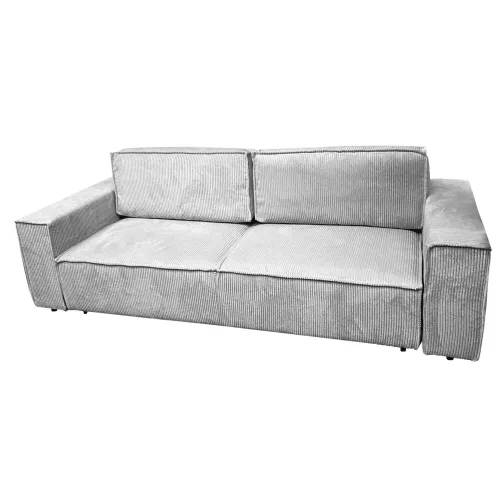 Kihúzható heverő, világosszürke, HARPERA BIG SOFA