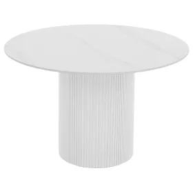   Étkezőasztal, fehér márvány/MDF, átmérő 120 cm, MAHIR TYP 1