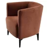 Design fotel, terrakotta/fekete, KAPY