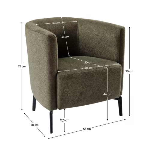 Design fotel, zöld/fekete, KAPY