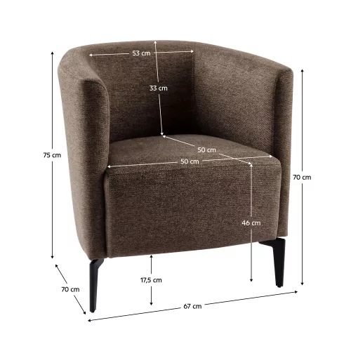 Design fotel, barna/fekete, KAPY