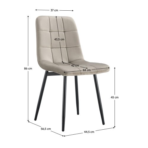 Szék, szürkésbarna Taupe Velvet szövet/fekete, RAMITA TYP 3