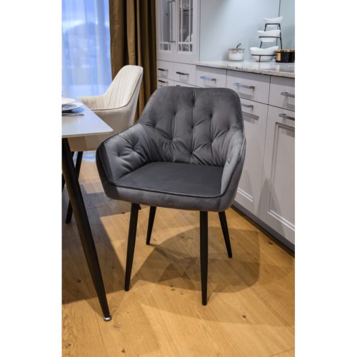 Design fotel, szürke Velvet szövet, VERIO