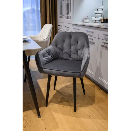 Design fotel, szürke Velvet szövet, VERIO