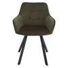 Design fotel, zöld Velvet/fekete, PETIN