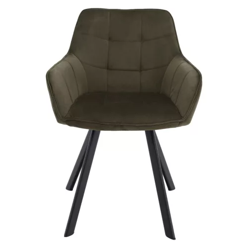 Design fotel, zöld Velvet/fekete, PETIN