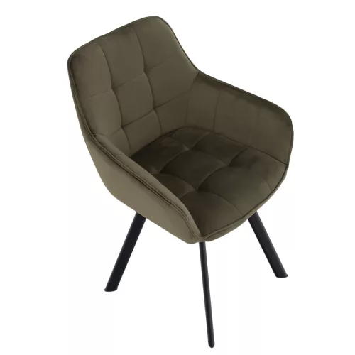 Design fotel, zöld Velvet/fekete, PETIN