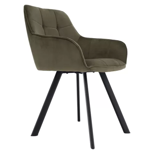 Design fotel, zöld Velvet/fekete, PETIN