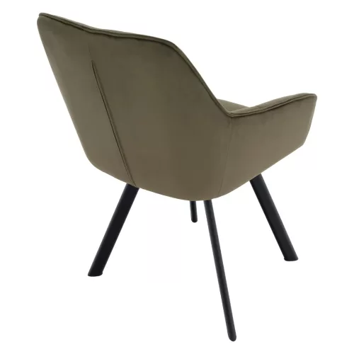 Design fotel, zöld Velvet/fekete, PETIN