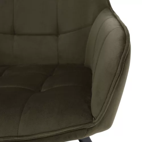 Design fotel, zöld Velvet/fekete, PETIN