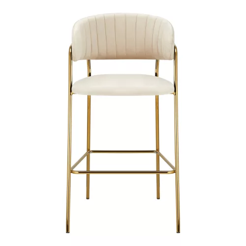 Design bárszék, bézs Velvet szövet/gold króm arany, DASMIN TYP 2