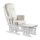 Hintaszék lábtartóval, fehér/krém, SAFORD