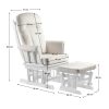Hintaszék lábtartóval, fehér/krém, SAFORD