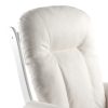 Hintaszék lábtartóval, fehér/krém, SAFORD