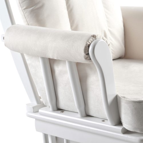 Hintaszék lábtartóval, fehér/krém, SAFORD