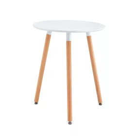   Étkezőasztal, fehér/bükk, átmérő 60 cm, ELCAN NEW TYP 1