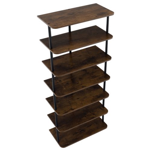 Többcélú polc, fekete/rusztikus fa, ETUDA TÍPUS 2