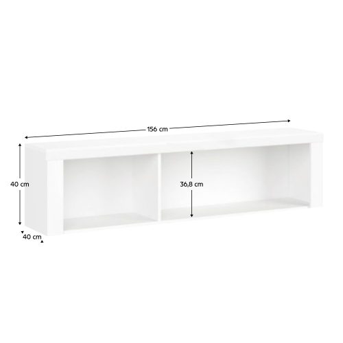 Fali polc 160, fehér fényes, LINDY