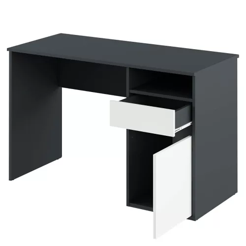 PC asztal, grafit/fehér, BILI NEW