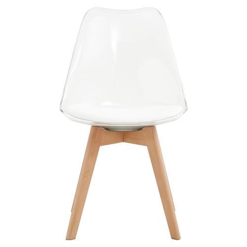 Szék, átlátszó, akril/ekobőr/bükk, BALI 2 NEW
