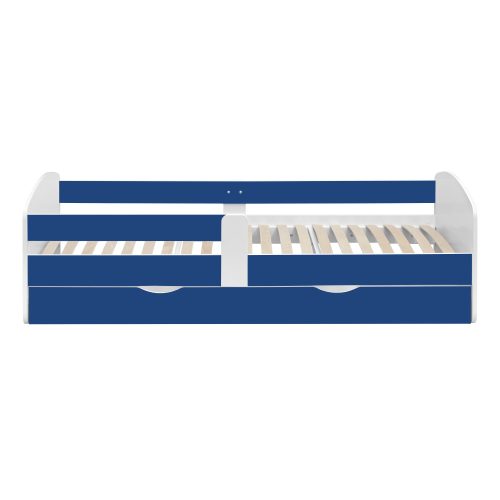 Ágy ráccsal és tárolóhellyel 90x200, fehér/kék, COCOLINO