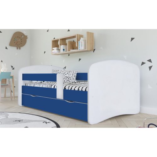 Ágy ráccsal és tárolóhellyel 90x200, fehér/kék, COCOLINO
