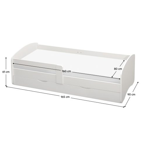 Ágy ráccsal és tárhellyel 80x160, fehér, COCOLINO