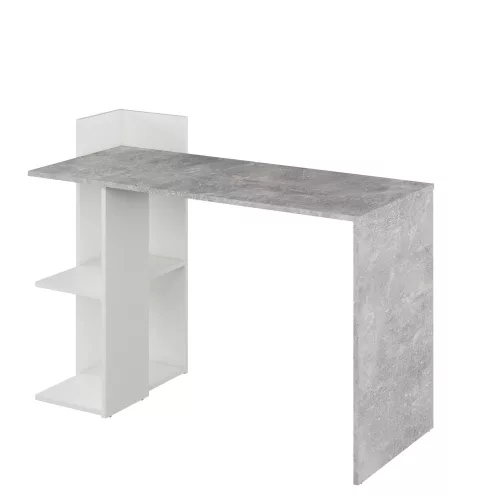 Számítógépasztal, beton/fehér, ANDREO NEW
