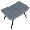 Fotel lábtartóval, szürke Velvet szövet/fekete, HABEN