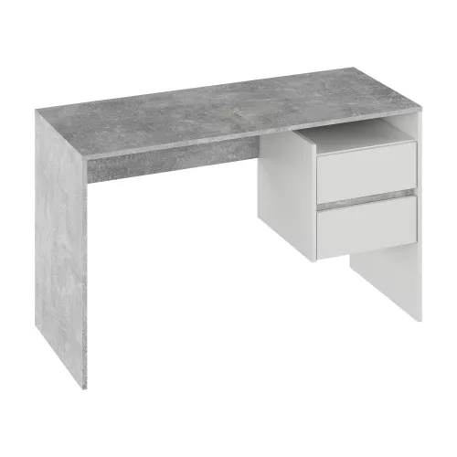 Számítógépasztal, beton/fehér, TULIO NEW