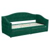 Ágy tárhellyel, 90x200, zöld Velvet szövet, ZASKA