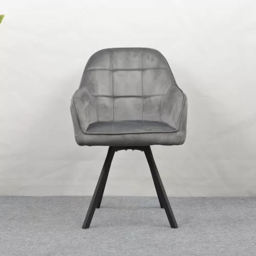 Forgó étkezőszék, sötétszürke Velvet szövet, SAMANTA