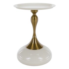 Kisasztal, fehér Ivory/arany, FEJ