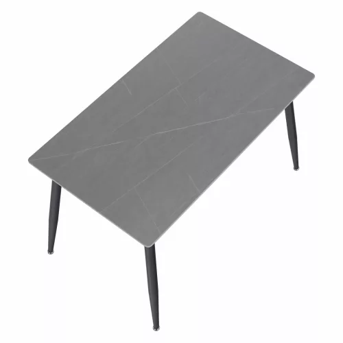 Étkezőasztal, szürke/fekete, 121x71 cm, FLORENC TYP 1