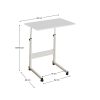 Állítható PC asztal kerekekkel, fehér, JUSTUS
