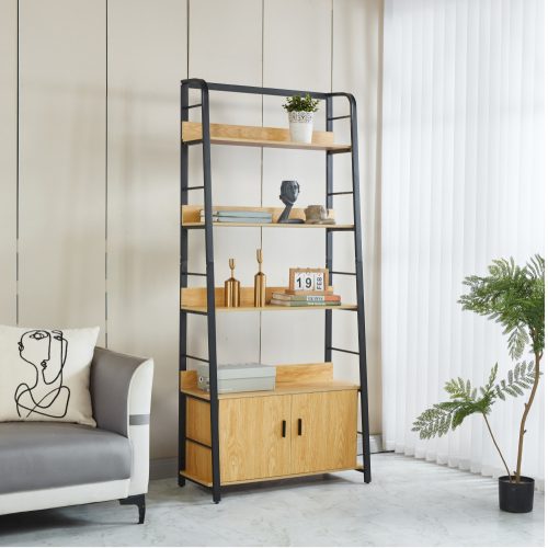 Polcállvány, sötét tölgy/fekete, CHARITON